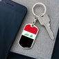 Iraq Flag Keychain Dog Tag Stainless Steel or 18k Gold-Express Your Love Gifts