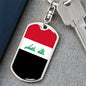 Iraq Flag Keychain Dog Tag Stainless Steel or 18k Gold-Express Your Love Gifts
