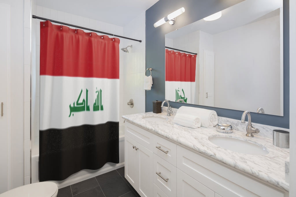 Iraq Flag Stylish Design 71" x 74" Elegant Waterproof Shower Curtain for a Spa-like Bathroom Paradise Exceptional Craftsmanship-Express Your Love Gifts