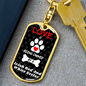 Irish Red And White Setter Keychain Stainless Steel or 18k Gold Dog Tag Keyring-Express Your Love Gifts