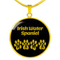 Irish Water Spaniel Mama Circle Necklace Stainless Steel or 18k Gold 18-22" Dog Owner Lover-Express Your Love Gifts