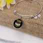Irish Wolfhound Mom Bracelet Stainless Steel or 18k Gold Circle Bangle-Express Your Love Gifts
