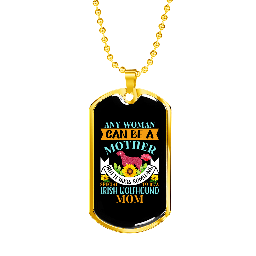 Irish Wolfhound Mom Necklace Stainless Steel or 18k Gold Dog Tag 24" Chain-Express Your Love Gifts