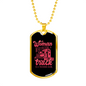 Is A Trucker Babe Dog Tag Stainless Steel or 18k Gold 24" Chain-Express Your Love Gifts