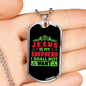 Is My Shepherd Christian Necklace Stainless Steel or 18k Gold Dog Tag 24" Chain-Express Your Love Gifts