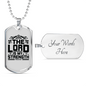 Is My Strength Christian Necklace Stainless Steel or 18k Gold Dog Tag 24" Chain-Express Your Love Gifts