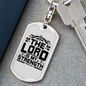 Is My Strength Psalm 28:7 Keychain Stainless Steel or 18k Gold Dog Tag Keyring-Express Your Love Gifts