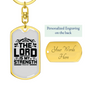 Is My Strength Psalm 28:7 Keychain Stainless Steel or 18k Gold Dog Tag Keyring-Express Your Love Gifts