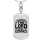 Is My Strength Psalm 28:7 Keychain Stainless Steel or 18k Gold Dog Tag Keyring-Express Your Love Gifts