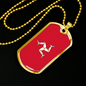 Isle Of Man Flag Necklace Stainless Steel or 18k Gold Dog Tag 24" Chain-Express Your Love Gifts