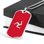 Isle Of Man Flag Necklace Stainless Steel or 18k Gold Dog Tag 24" Chain-Express Your Love Gifts