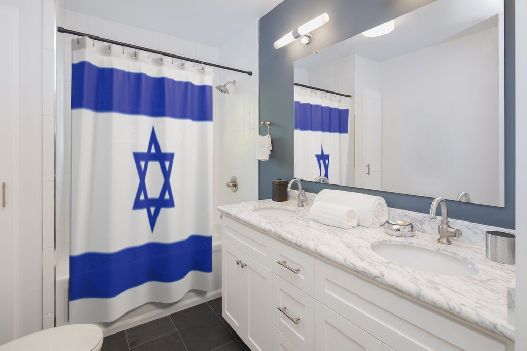 Israel Flag Stylish Design 71" x 74" Elegant Waterproof Shower Curtain for a Spa-like Bathroom Paradise Exceptional Craftsmanship-Express Your Love Gifts