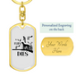 It Flies It Dies Keychain Stainless Steel or 18k Gold Dog Tag Keyring-Express Your Love Gifts