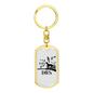 It Flies It Dies Keychain Stainless Steel or 18k Gold Dog Tag Keyring-Express Your Love Gifts