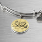 It Is Well With My Soul Circle Pendant Bangle Bracelet Stainless Steel or 18k Gold-Express Your Love Gifts