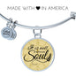 It Is Well With My Soul Circle Pendant Bangle Bracelet Stainless Steel or 18k Gold-Express Your Love Gifts