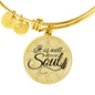 It Is Well With My Soul Circle Pendant Bangle Bracelet Stainless Steel or 18k Gold-Express Your Love Gifts