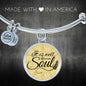 It Is Well With My Soul Circle Pendant Bangle Bracelet Stainless Steel or 18k Gold-Express Your Love Gifts