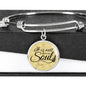 It Is Well With My Soul Circle Pendant Bangle Bracelet Stainless Steel or 18k Gold-Express Your Love Gifts