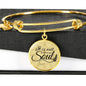 It Is Well With My Soul Circle Pendant Bangle Bracelet Stainless Steel or 18k Gold-Express Your Love Gifts