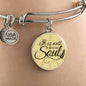 It Is Well With My Soul Circle Pendant Bangle Bracelet Stainless Steel or 18k Gold-Express Your Love Gifts