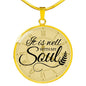 It Is Well With My Soul Lamentations Circle Necklace Stainless Steel or 18k Gold 18-22"-Express Your Love Gifts