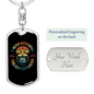 It Never Gets Easier Cycling Keychain Stainless Steel or 18k Gold Dog Tag Keyring-Express Your Love Gifts