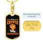It's a Crypto Thing Bitcoin Crypto Keychain Stainless Steel or 18k Gold Dog Tag Keyring-Express Your Love Gifts