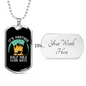 It's Another Half Mile Horse Necklace Stainless Steel or 18k Gold Dog Tag 24" Chain-Express Your Love Gifts