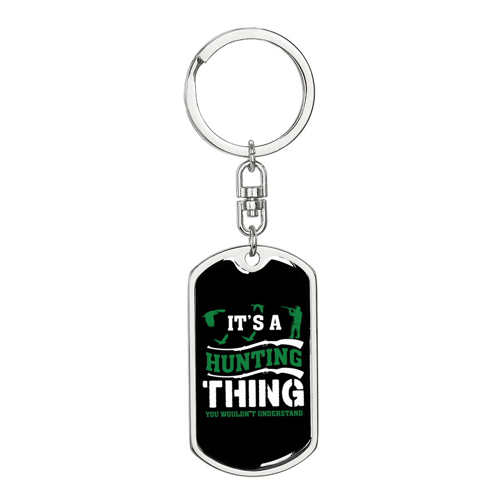 It'S Hunting Thing Keychain Stainless Steel or 18k Gold Dog Tag Keyring-Express Your Love Gifts