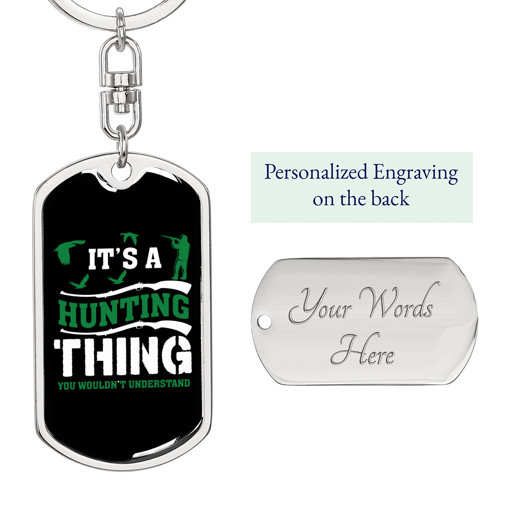 It'S Hunting Thing Keychain Stainless Steel or 18k Gold Dog Tag Keyring-Express Your Love Gifts