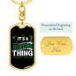 It'S Hunting Thing Keychain Stainless Steel or 18k Gold Dog Tag Keyring-Express Your Love Gifts