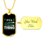 It'S Hunting Thing Necklace Stainless Steel or 18k Gold Dog Tag 24" Chain-Express Your Love Gifts