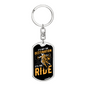 It'S The Ride Biker Keychain Stainless Steel or 18k Gold Dog Tag Keyring-Express Your Love Gifts