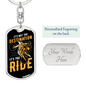 It'S The Ride Biker Keychain Stainless Steel or 18k Gold Dog Tag Keyring-Express Your Love Gifts