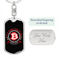 It's Time For The Plan Bitcoin Crypto Keychain Stainless Steel or 18k Gold Dog Tag Keyring-Express Your Love Gifts