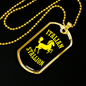 Italian Stallion Horse Necklace Stainless Steel or 18k Gold Dog Tag 24" Chain-Express Your Love Gifts
