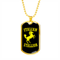 Italian Stallion Horse Necklace Stainless Steel or 18k Gold Dog Tag 24" Chain-Express Your Love Gifts