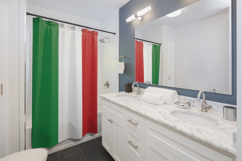 Italy Flag Stylish Design 71" x 74" Elegant Waterproof Shower Curtain for a Spa-like Bathroom Paradise Exceptional Craftsmanship-Express Your Love Gifts