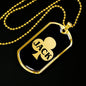 Jack Of Clubs Dog Tag Stainless Steel or 18k Gold 24" Chain-Express Your Love Gifts