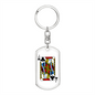 Jack of Clubs Gambler Keychain Stainless Steel or 18k Gold Dog Tag Keyring-Express Your Love Gifts