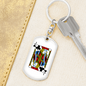 Jack of Clubs Gambler Keychain Stainless Steel or 18k Gold Dog Tag Keyring-Express Your Love Gifts