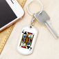Jack of Clubs Gambler Keychain Stainless Steel or 18k Gold Dog Tag Keyring-Express Your Love Gifts