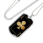 Jack Of Clubs Gold Dog Tag Stainless Steel or 18k Gold 24" Chain-Express Your Love Gifts