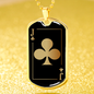 Jack Of Clubs Gold Dog Tag Stainless Steel or 18k Gold 24" Chain-Express Your Love Gifts