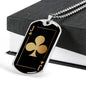 Jack Of Clubs Gold Dog Tag Stainless Steel or 18k Gold 24" Chain-Express Your Love Gifts