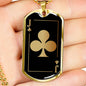 Jack Of Clubs Gold Dog Tag Stainless Steel or 18k Gold 24" Chain-Express Your Love Gifts