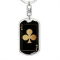 Jack Of Clubs Gold Keychain Dog Tag Stainless Steel or 18k Gold-Express Your Love Gifts