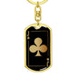 Jack Of Clubs Gold Keychain Dog Tag Stainless Steel or 18k Gold-Express Your Love Gifts