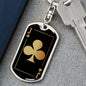 Jack Of Clubs Gold Keychain Dog Tag Stainless Steel or 18k Gold-Express Your Love Gifts